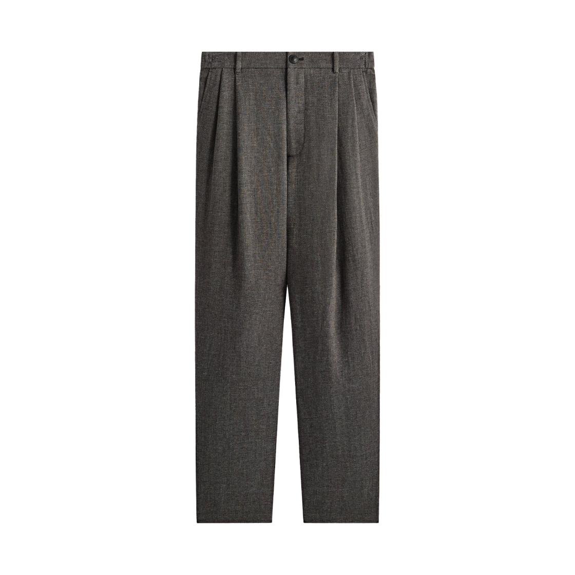 키스 & 킨 텍스처드 리넨 플랙스 브린 플리츠 팬츠 블랙 멜란지(Kith & Kin Textured Linen Flax Brynn Pleated Pant Black Melange) - 1