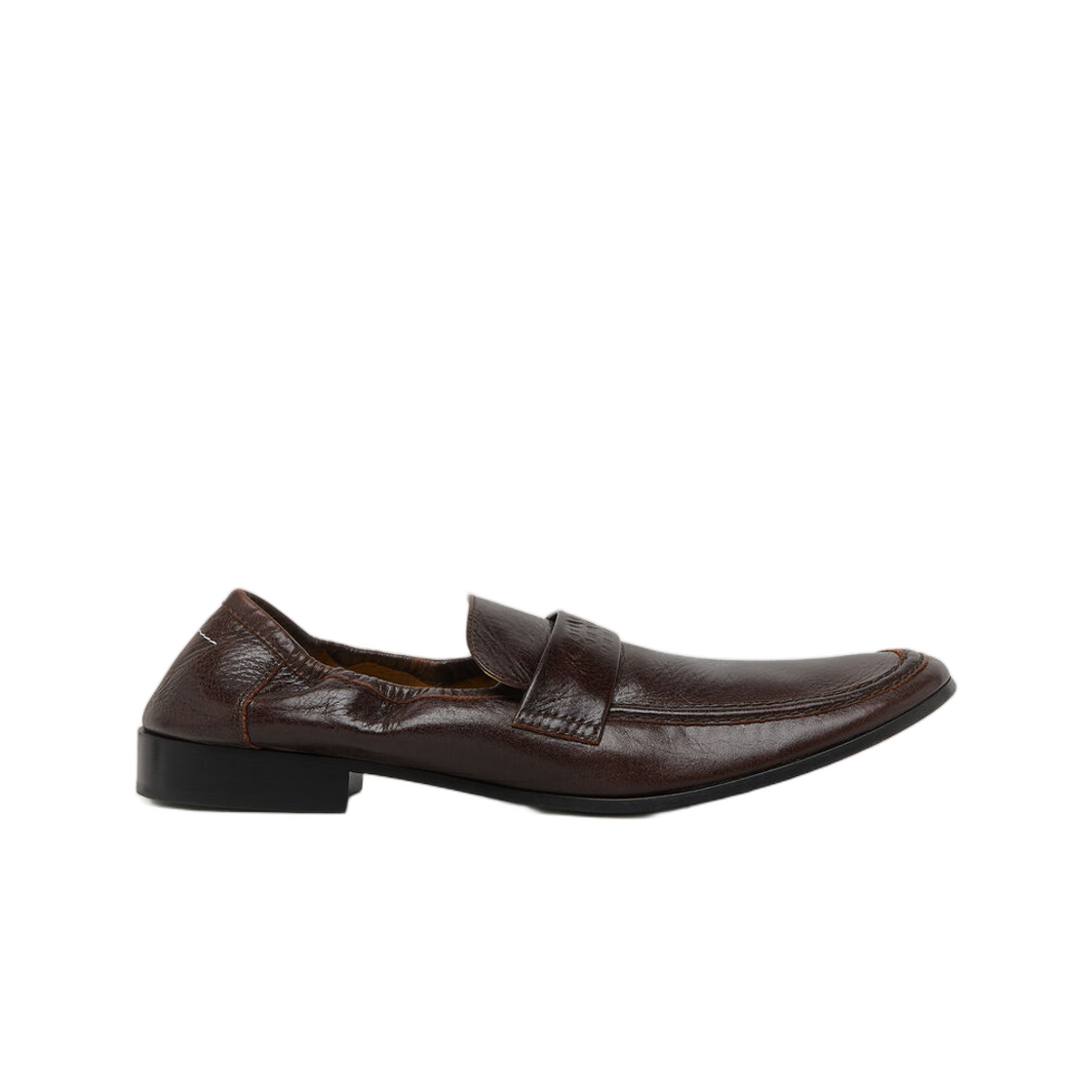 SH3WR0008P7560T8243 MM6 Maison Margiela Swing Toe Leather Loafers Brown