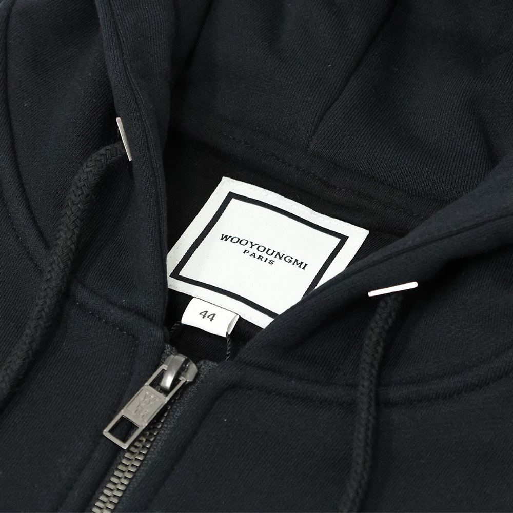우영미 백로고 후드 집업 블랙 - 26SS(Wooyoungmi Back Logo Hooded Zipup Black - 26SS) - 5