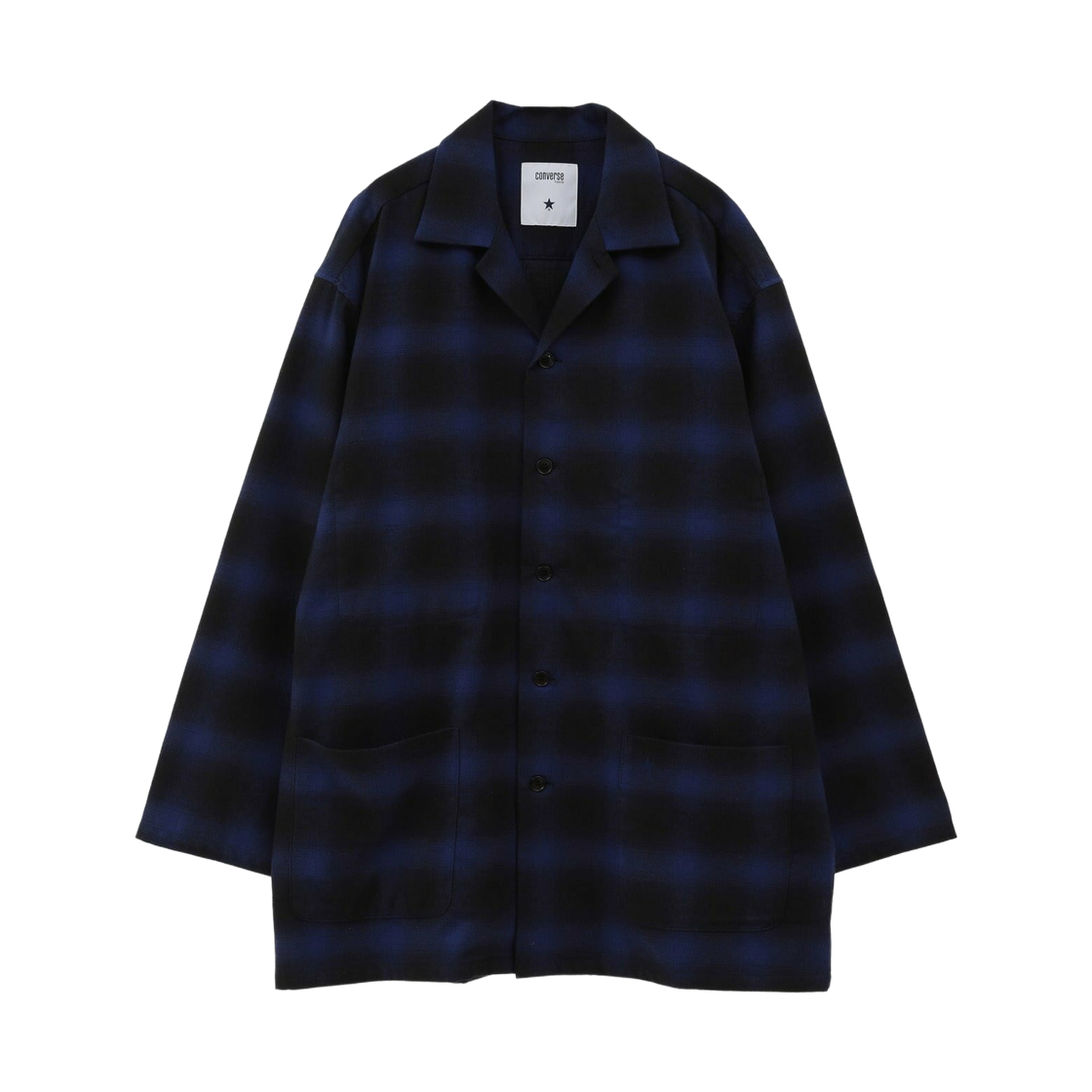컨버스 도쿄 오버사이즈 플란넬 체크 셔츠 재킷 네이비(Converse Tokyo Oversized Flannel Checked Shirt Jacket Navy)