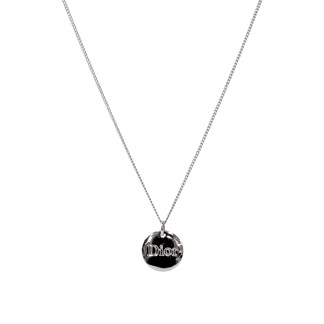 ITHIRSLGSHJS Dior Silver Coin Necklace A-B59755
