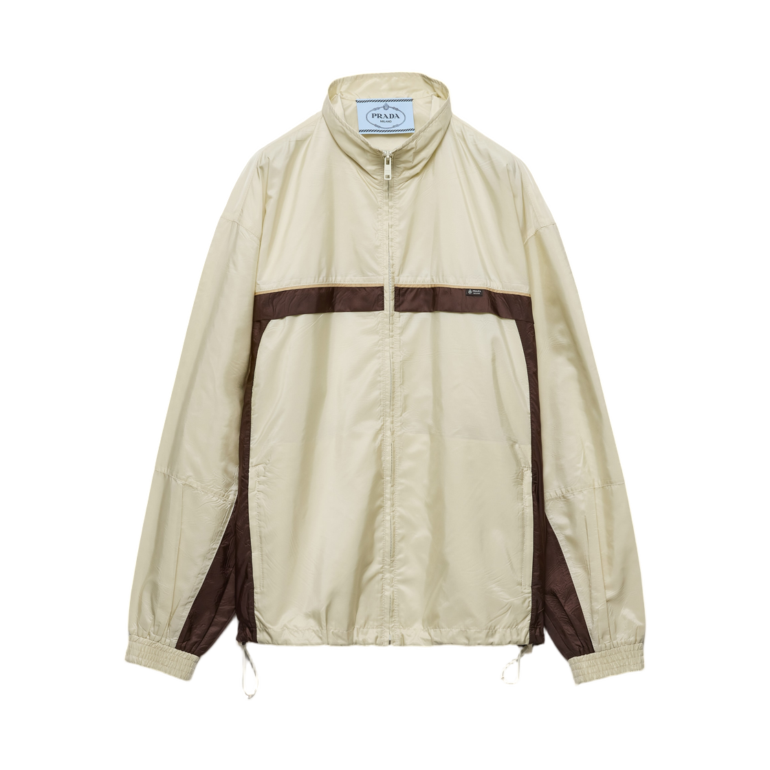 292382-1WQ9-F0P11 (W) Prada Lightweight Re-Nylon Jacket Chalk White Ebony