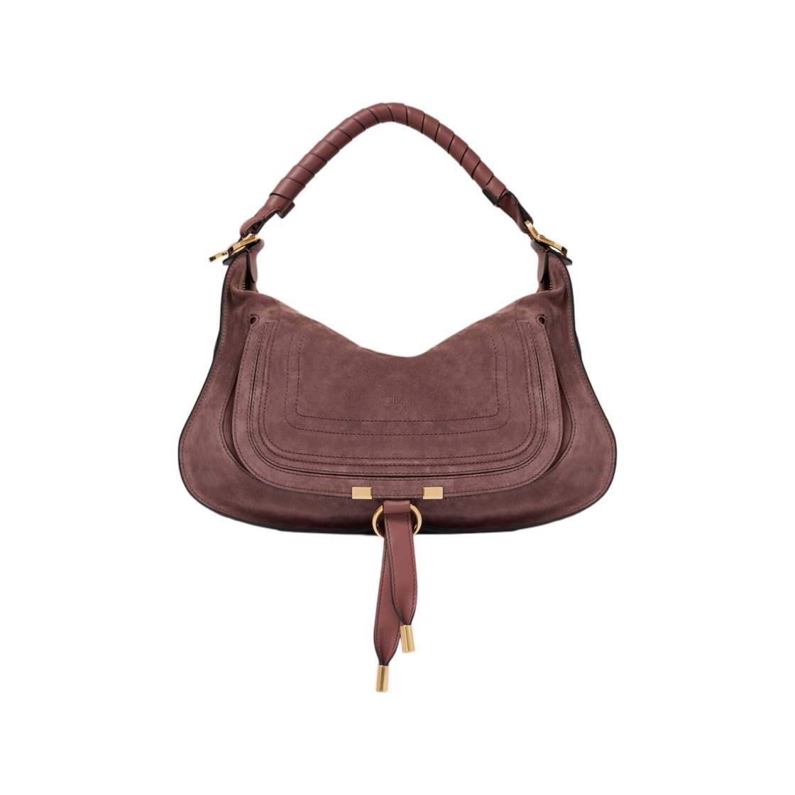 끌로에 스몰 마르씨 숄더백 스웨이드 레더 블러쉬 브라운(Chloe Small Marcie Shoulder Bag in Suede Leather Blushy Brown) - 1