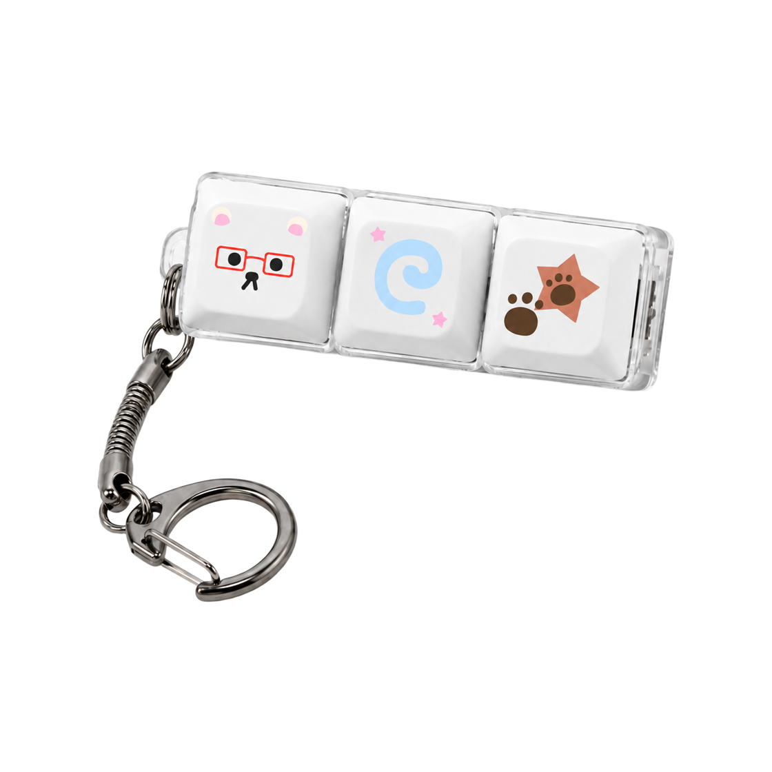 나인틴프라이데이 안경곰 키캡 키링 - (3구)(NINETEENFRIDAY Spectacles Bear Keycap Keyring - (3 Button)) - 2