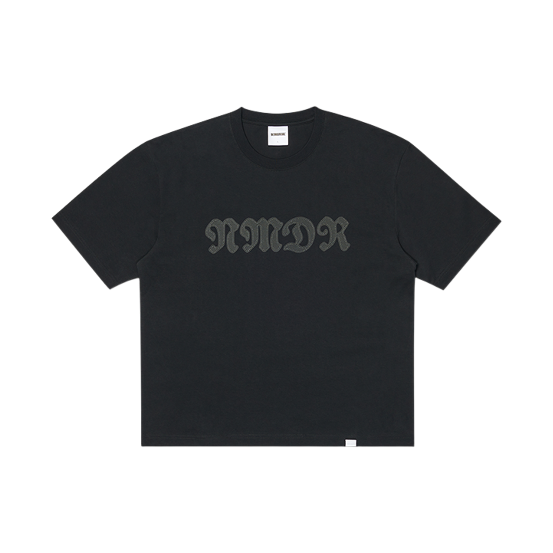 NMSS62TS09BLK NOMANUAL Waffle Patched Crop T-Shirt Black
