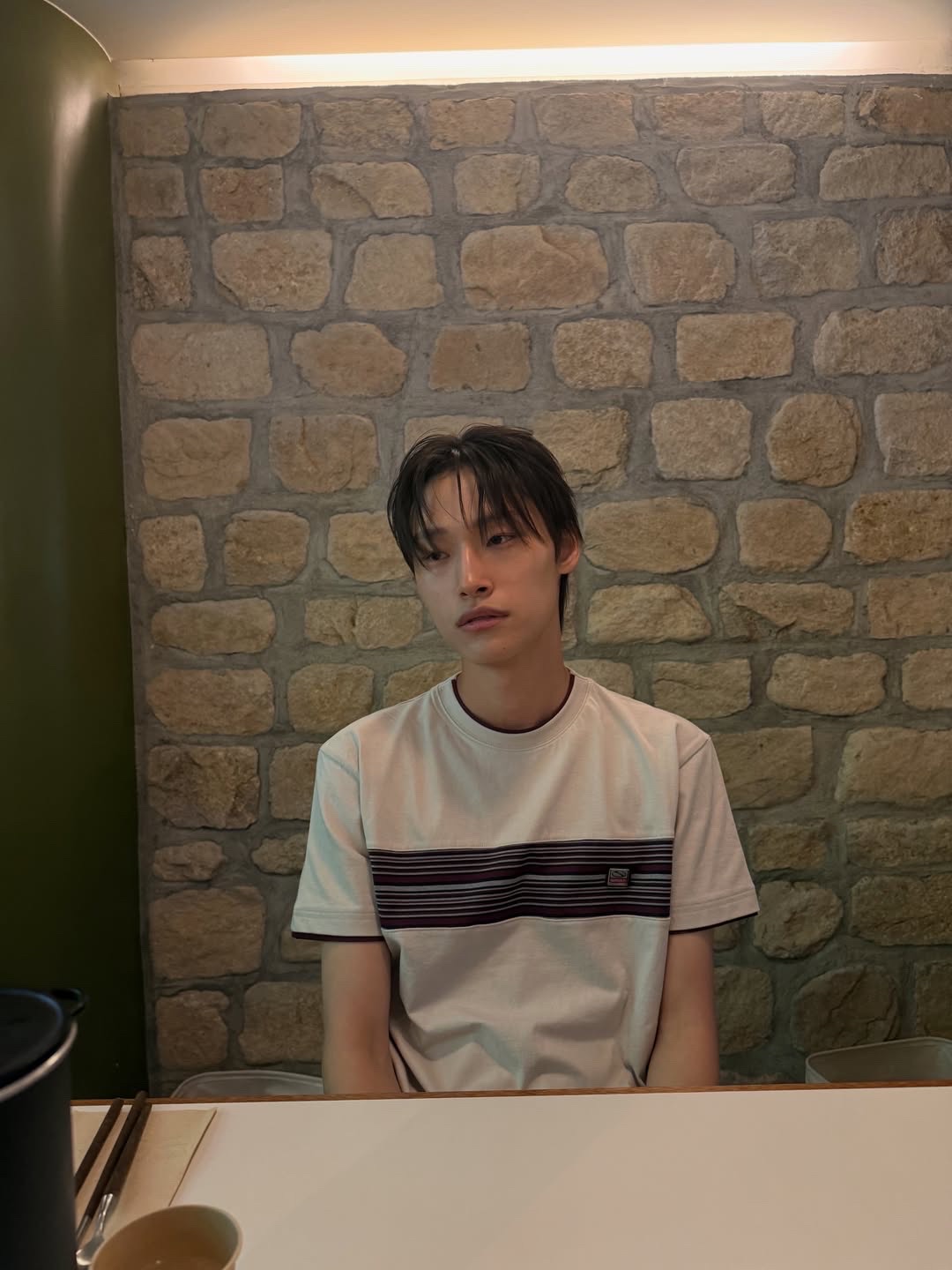 SPORT CHAMBER Spectrum T-shirt LIGHT BEIGE 착용 스타일 - 2