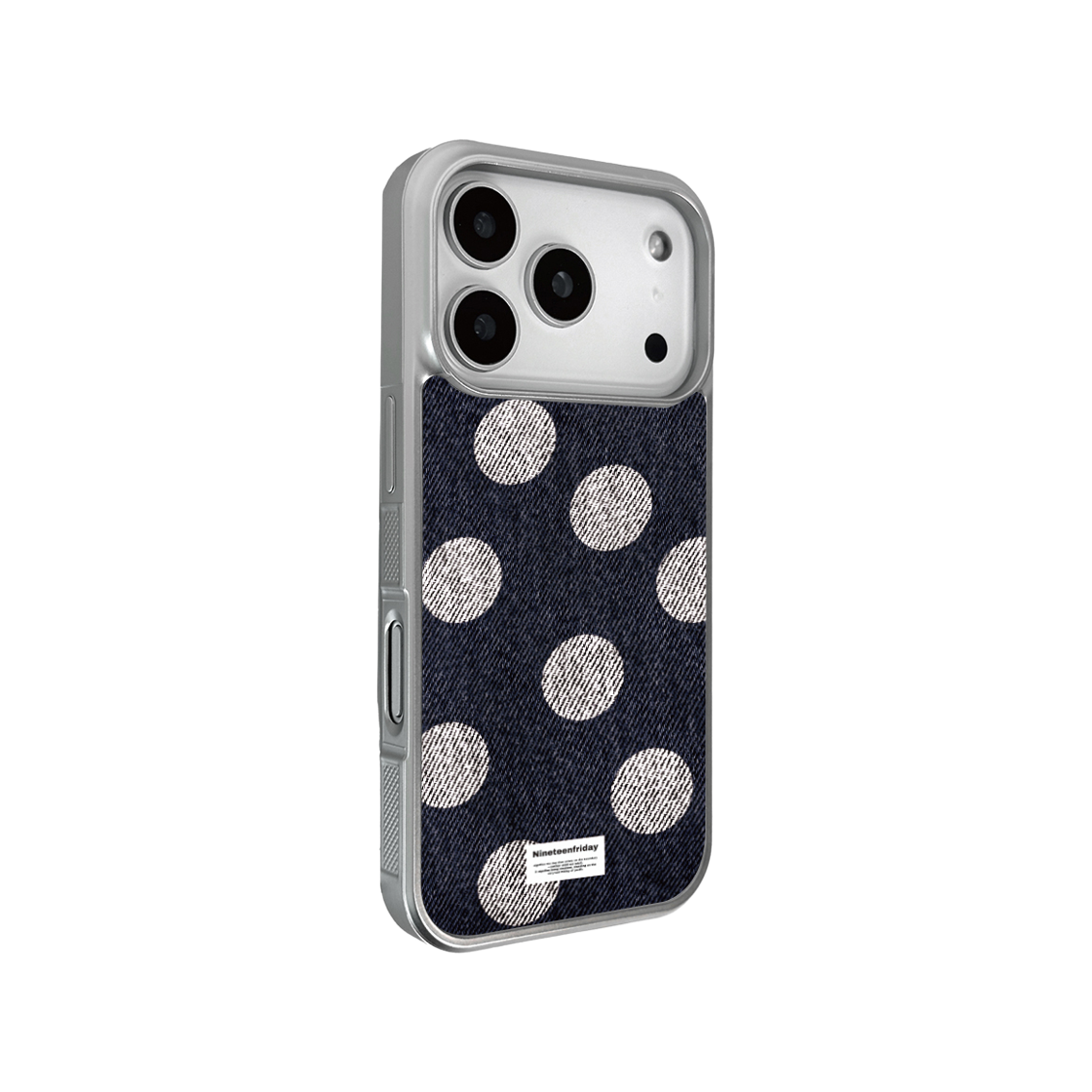 나인틴프라이데이 데님 빅 도트 실버 맥세이프 에폭시 케이스(NINETEENFRIDAY Denim Big Dot Silver Magsafe Epoxy Case) - 3