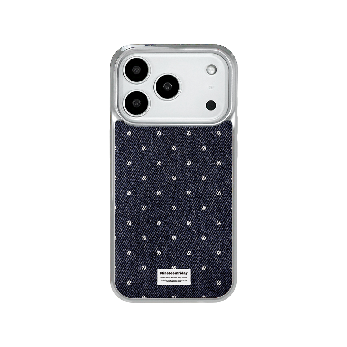나인틴프라이데이 데님 스몰 도트 실버 맥세이프 에폭시 케이스(NINETEENFRIDAY Denim Small Dot Silver Magsafe Epoxy Case) - 1