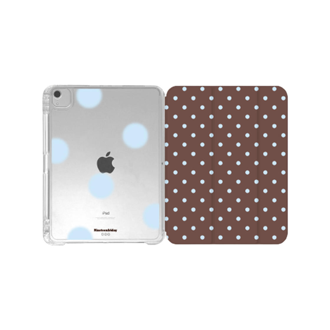 나인틴프라이데이 베이직 도트 아이패드 케이스 - 브라운 블루(NINETEENFRIDAY Basic Dot Ipad Case - Brown Blue) - 2