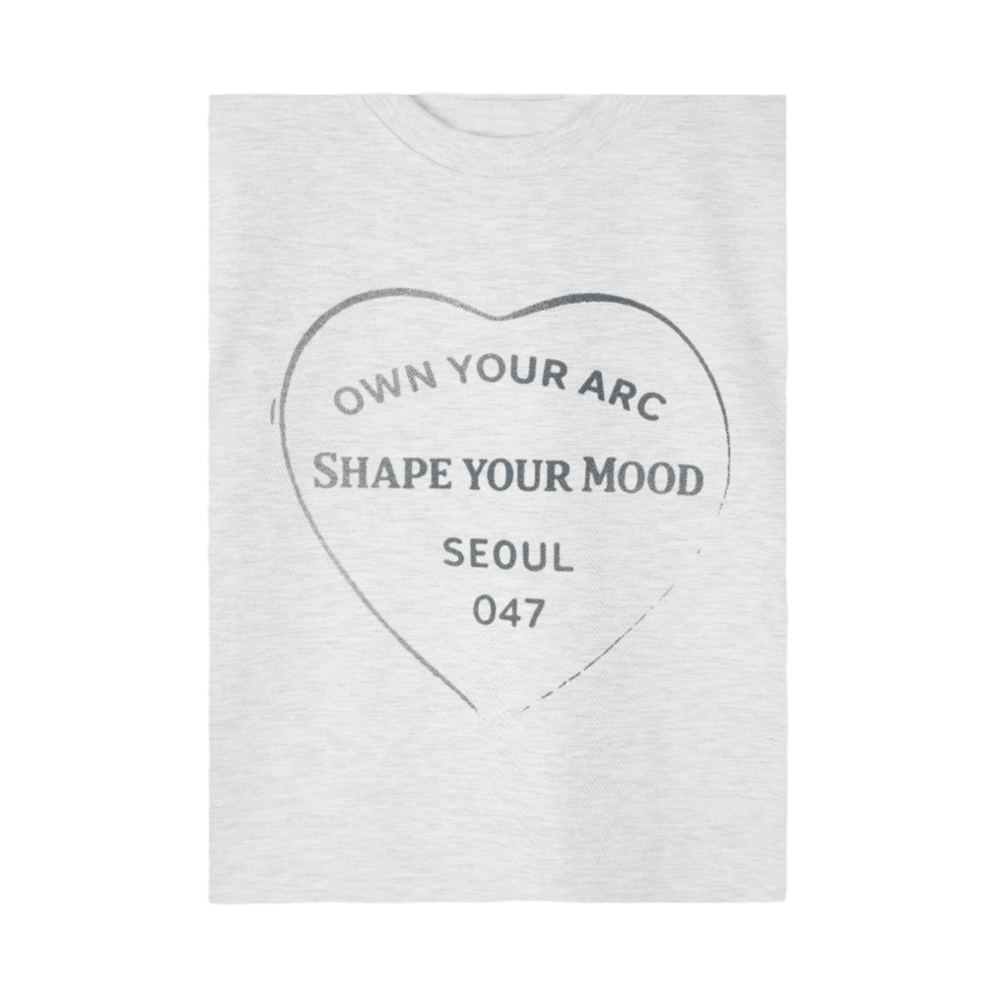 아크무어 하트 아카이브 레터링 티 멜란지 그레이(ARCMOOR Heart Archive Lettering T-Shirt Melange Grey) - 4