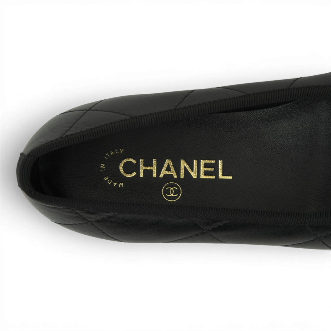 (W) 샤넬 발레 플랫 램스킨 & 블랙 화이트 더 샤넬 코코 비치 컬렉션((W) Chanel Ballet Flats Lambskin & Black White The Chanel Coco Beach Collection) - 8