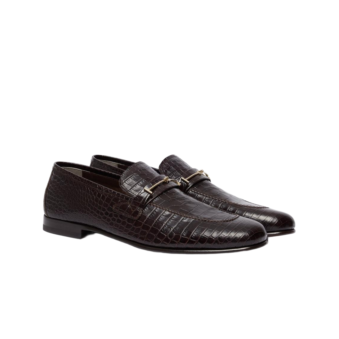 톰포드 소프트 프린티드 엘리게이터 더블 T 하드웨어 지지 로퍼 에스프레소(Tom Ford Soft Printed Alligator Double T Hardware Gigi Loafer Espresso) - 2