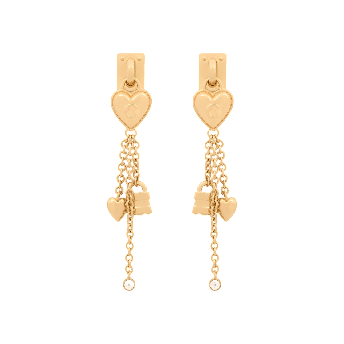 (W) 끌로에 미니 패딩턴 이어링 빈티지 골드((W) Chloe Mini Paddington Earrings Vintage Gold)