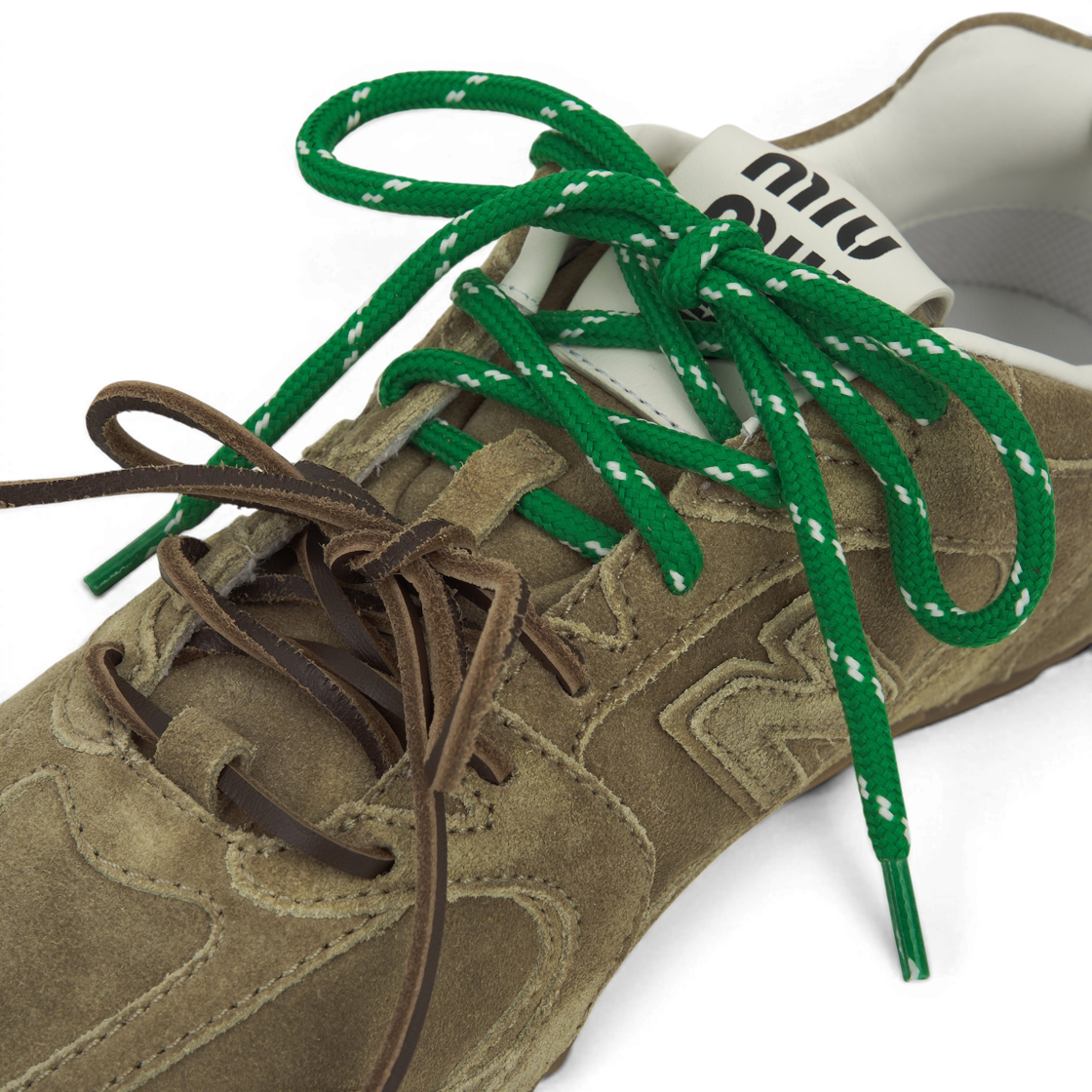 (W) 뉴발란스 x 미우 미우 530 스웨이드 메쉬 스니커즈 에크루((W) New Balance x Miu Miu 530 Suede Mesh Sneakers Ecru) - 7
