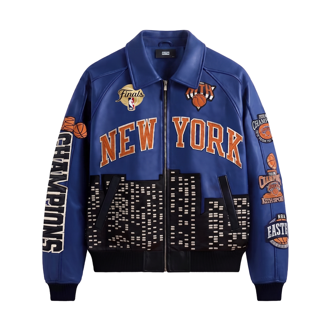 키스 x 뉴욕 닉스 2026 챔피언 레더 자켓 커런트(Kith x New York Knicks 2026 Champions Leather Jacket Current)