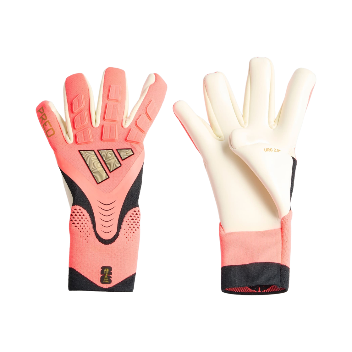 KV6524 Adidas Predator Pro Goalkeeper Gloves Ivory Solar Turbo