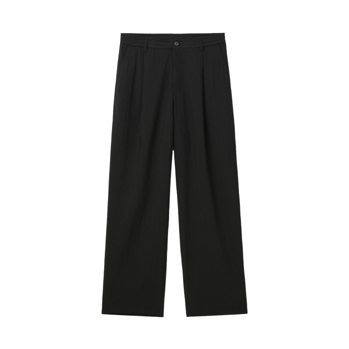 커스텀멜로우 턱 디테일 텍스처 팬츠 블랙(Customellow Tucked Textured Pants Black)