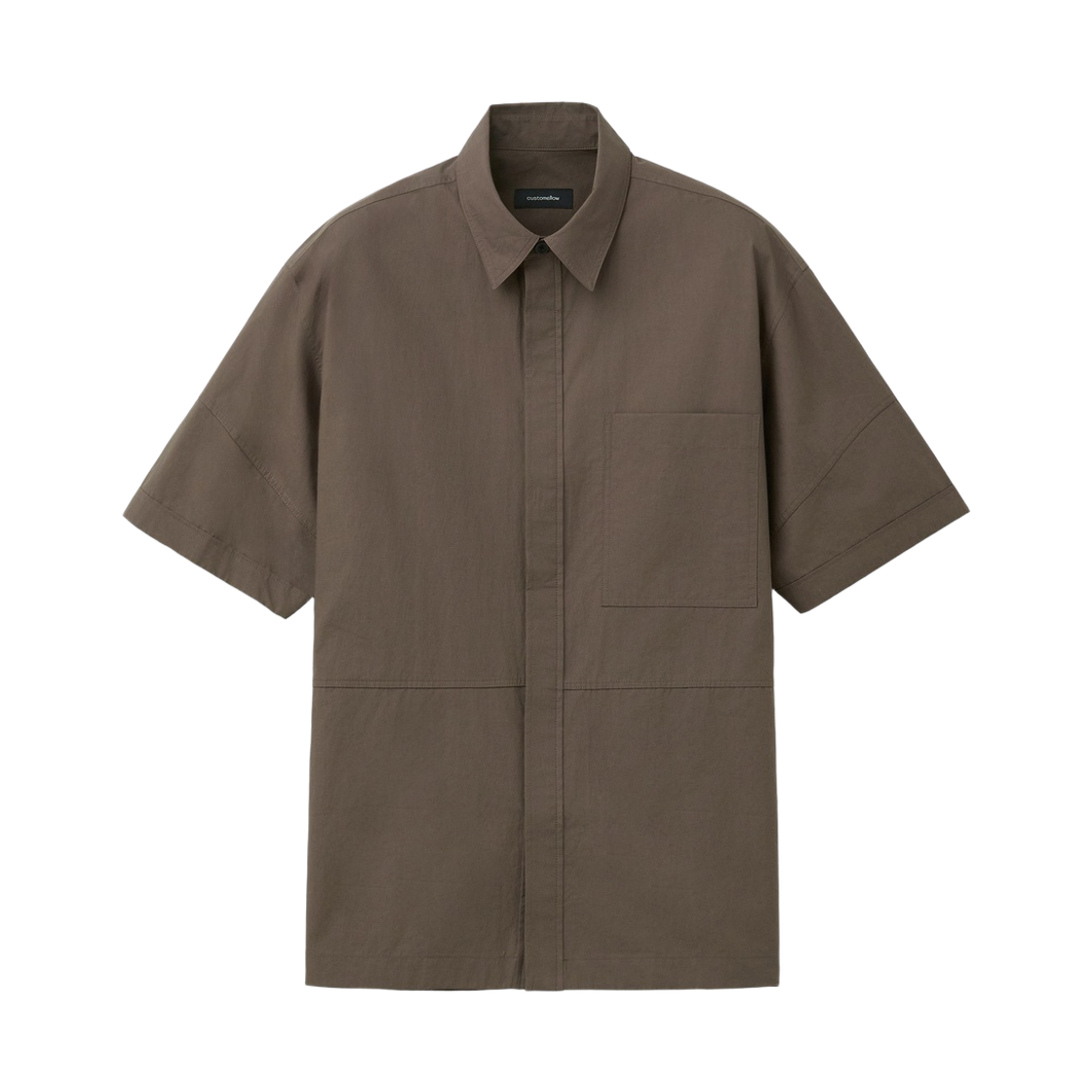 커스텀멜로우 릴랙스드 마일드 코튼 반팔 셔츠 브라운(Customellow Relaxed Mild Cotton Half Shirt Brown)