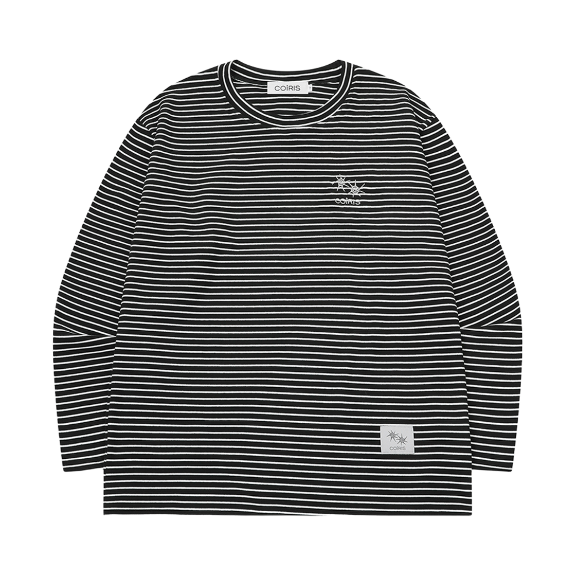 코이리스 클레 스트라이프 루즈핏 긴팔 티 남녀공용 블랙-화이트(Coiris Cle Stripe Loose Fit Long Sleeve T Unisex Black-White)