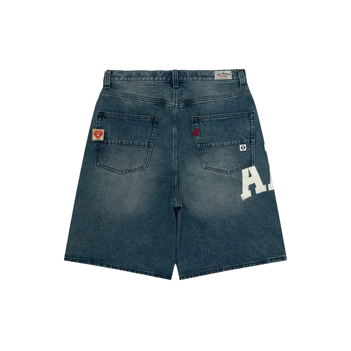에이프 메인 유니버스 데님 쇼츠 블루 옐로우 - 26SS(AAPE Main Universe Denim Shorts Blue Yellow - 26SS) - 2
