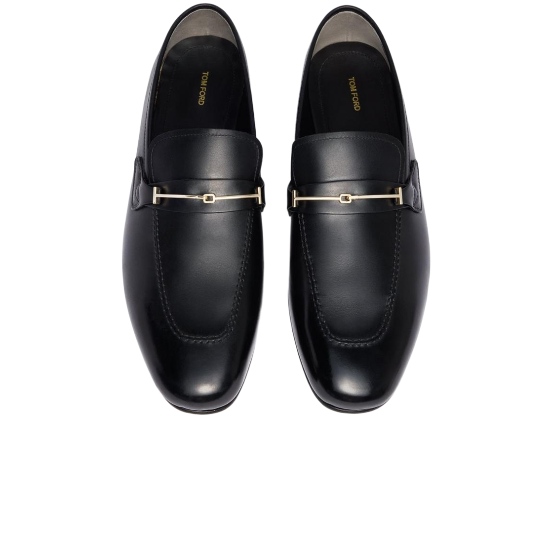 톰포드 버니쉬드 레더 더블 T 하드웨어 지지 로퍼 블랙(Tom Ford Burnished Leather Double T Hardware Gigi Loafer Black) - 3