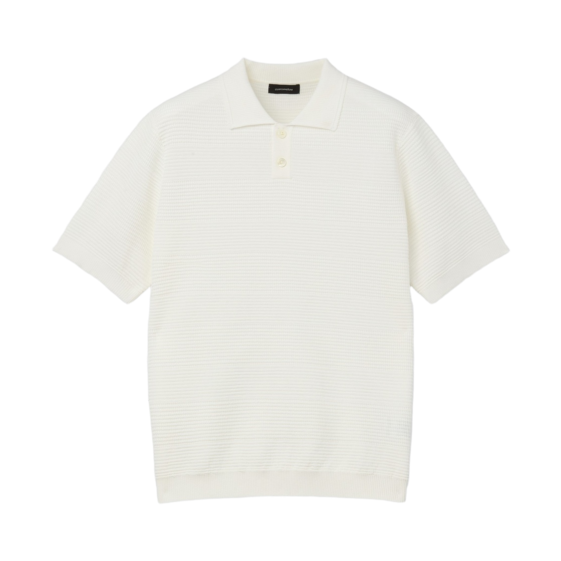 커스텀멜로우 스트라이프 텍스처 카라 스웨터 아이보리(Customellow Stripes Textured Collar Sweater Ivory) - 1