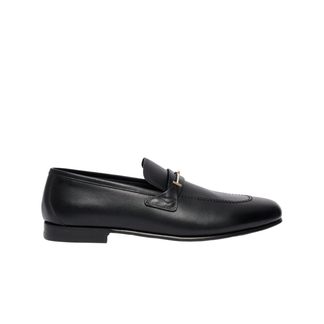 톰포드 버니쉬드 레더 더블 T 하드웨어 지지 로퍼 블랙(Tom Ford Burnished Leather Double T Hardware Gigi Loafer Black) - 1