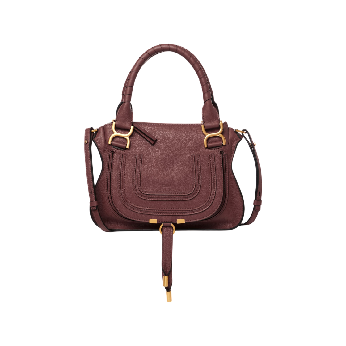 CHC22AS628I3127M Chloe Small Marcie Bag in Grained Leather Crafty Brown