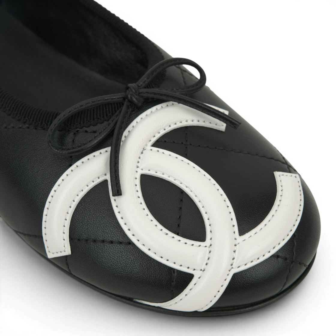 (W) 샤넬 발레 플랫 램스킨 & 블랙 화이트 더 샤넬 코코 비치 컬렉션((W) Chanel Ballet Flats Lambskin & Black White The Chanel Coco Beach Collection) - 7