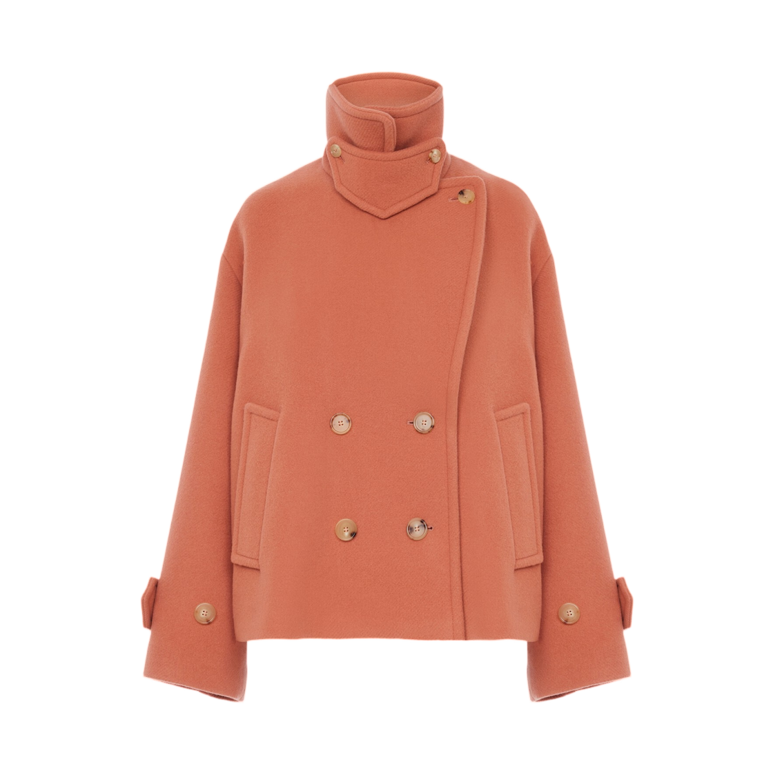 (W) 끌로에 오버사이즈 숏 코트 울 시더 핑크((W) Chloe Oversized Short Coat in Wool Cedar Pink) - 1