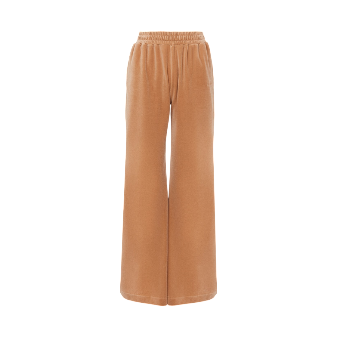 (W) 끌로에 와이드 레그 트랙수트 팬츠 벨벳 스모크드 오커((W) Chloe Wide Leg Tracksuit Pants in Velvet Smoked Ochre)
