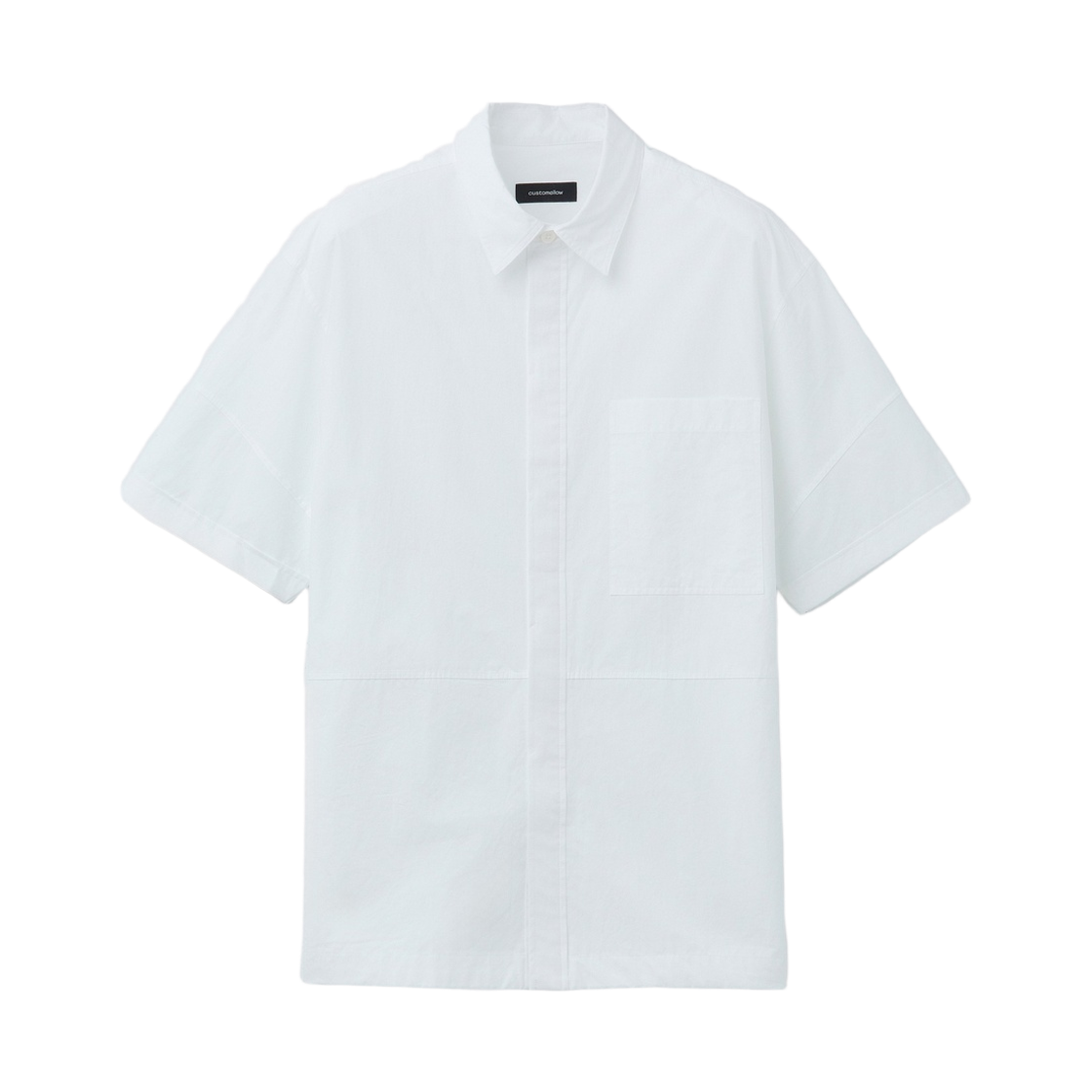 커스텀멜로우 릴랙스드 마일드 코튼 반팔 셔츠 화이트(Customellow Relaxed Mild Cotton Half Shirt White)
