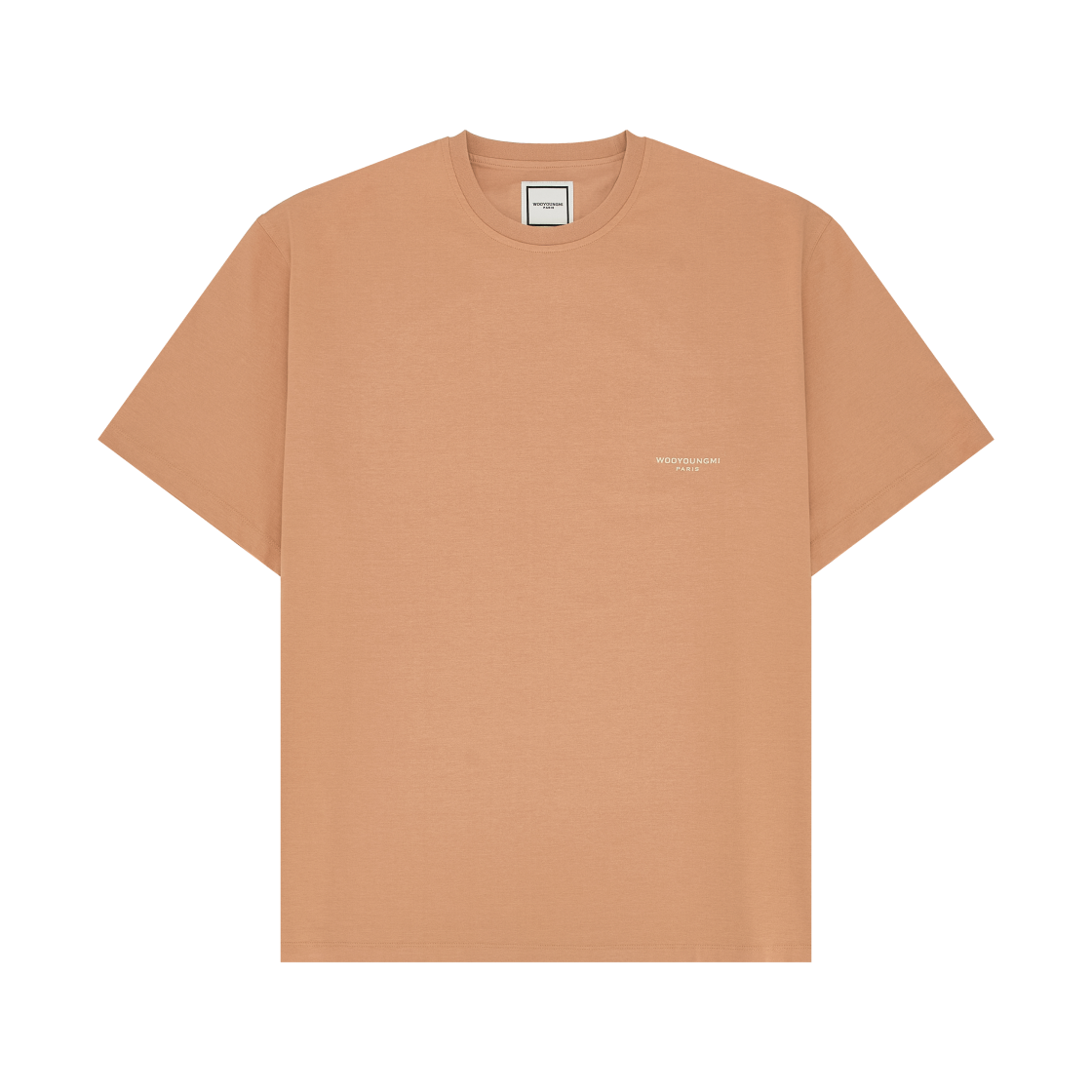 W233TS02703S Wooyoungmi Cotton Leather Patch T-shirt Salmon - 23FW