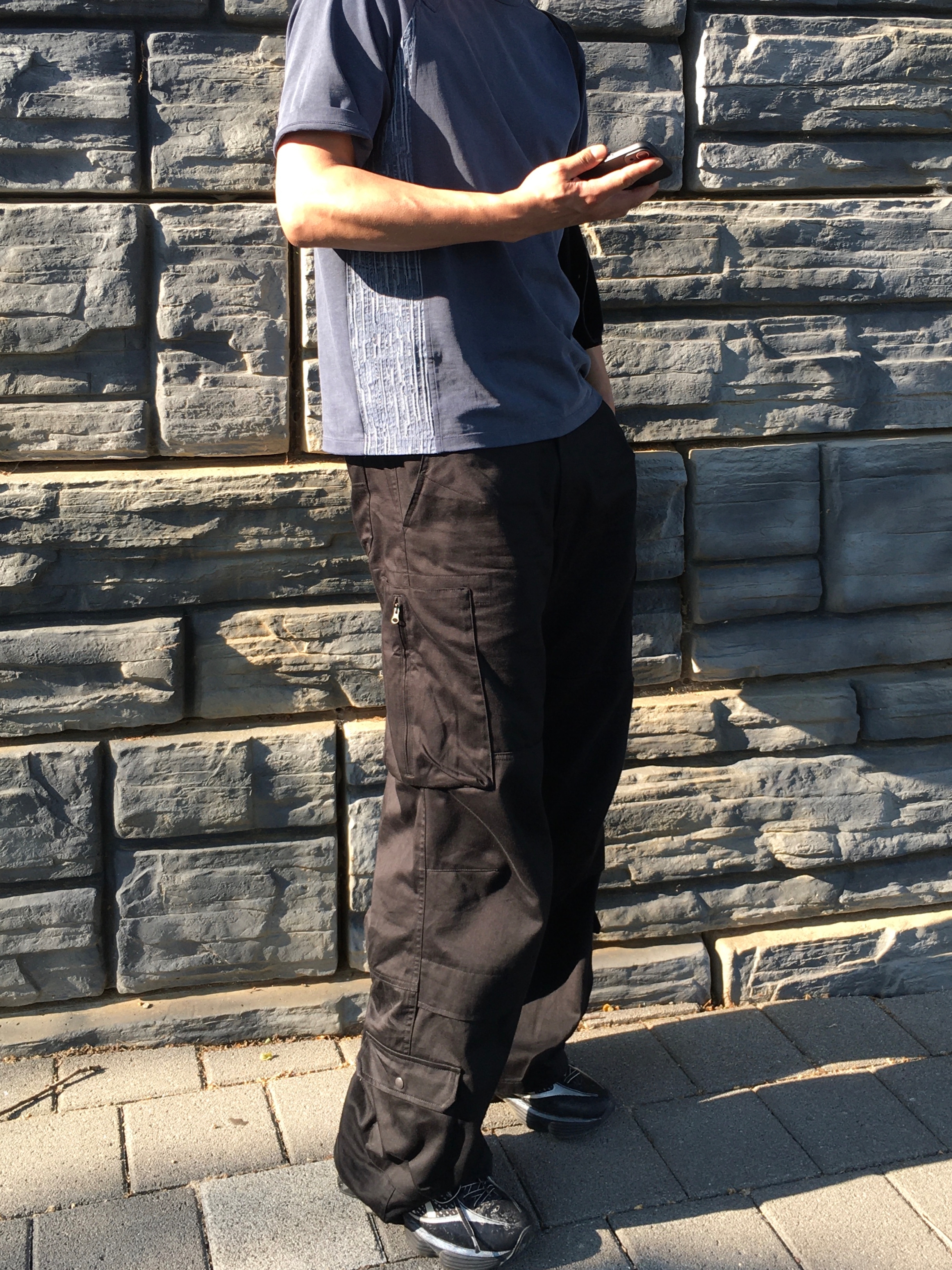 Hatchingroom Zip Cargo Work Pants Black, Asics Gel-Kinetic Fluent Black Vanilla 착용 스타일 - 1