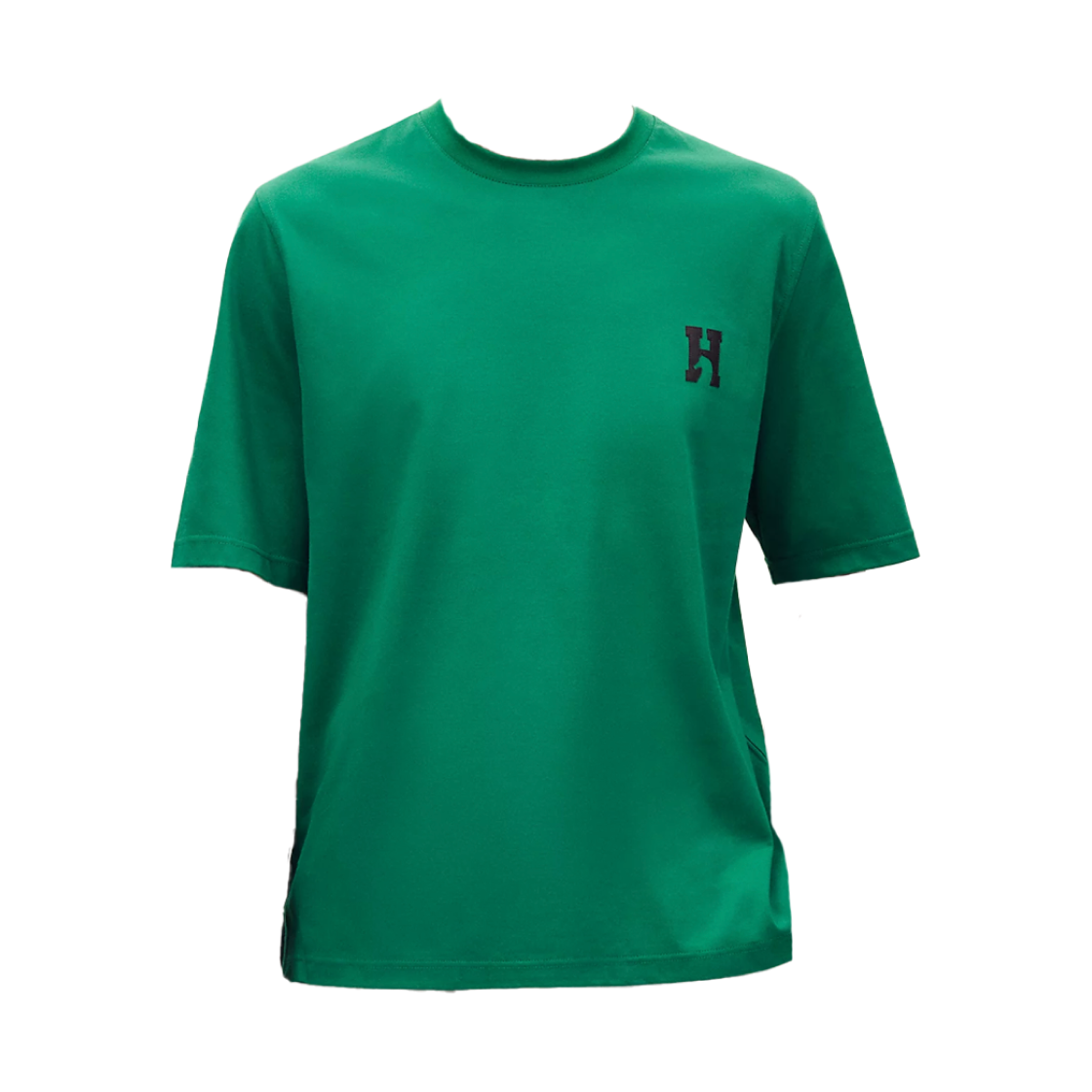 H657800HA1U Hermes H'Cheval Leather Detail T-Shirt Menthe