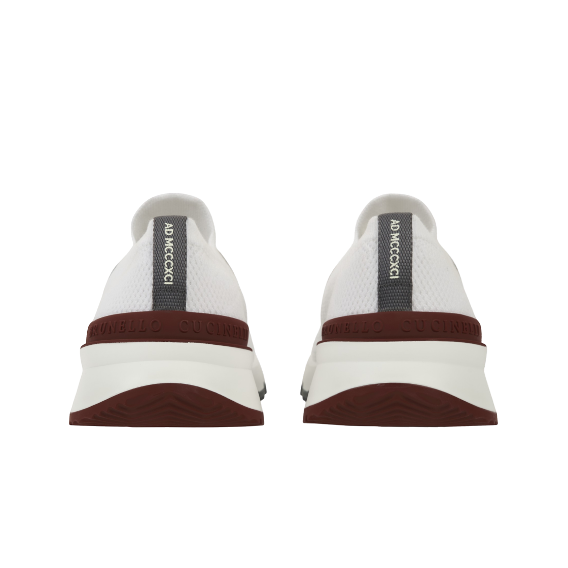 브루넬로 쿠치넬리 코튼 니트 세미 폴리쉬드 카프스킨 러너 화이트(Brunello Cucinelli Cotton Knit Semi Polished Calfskin Runners White) - 6