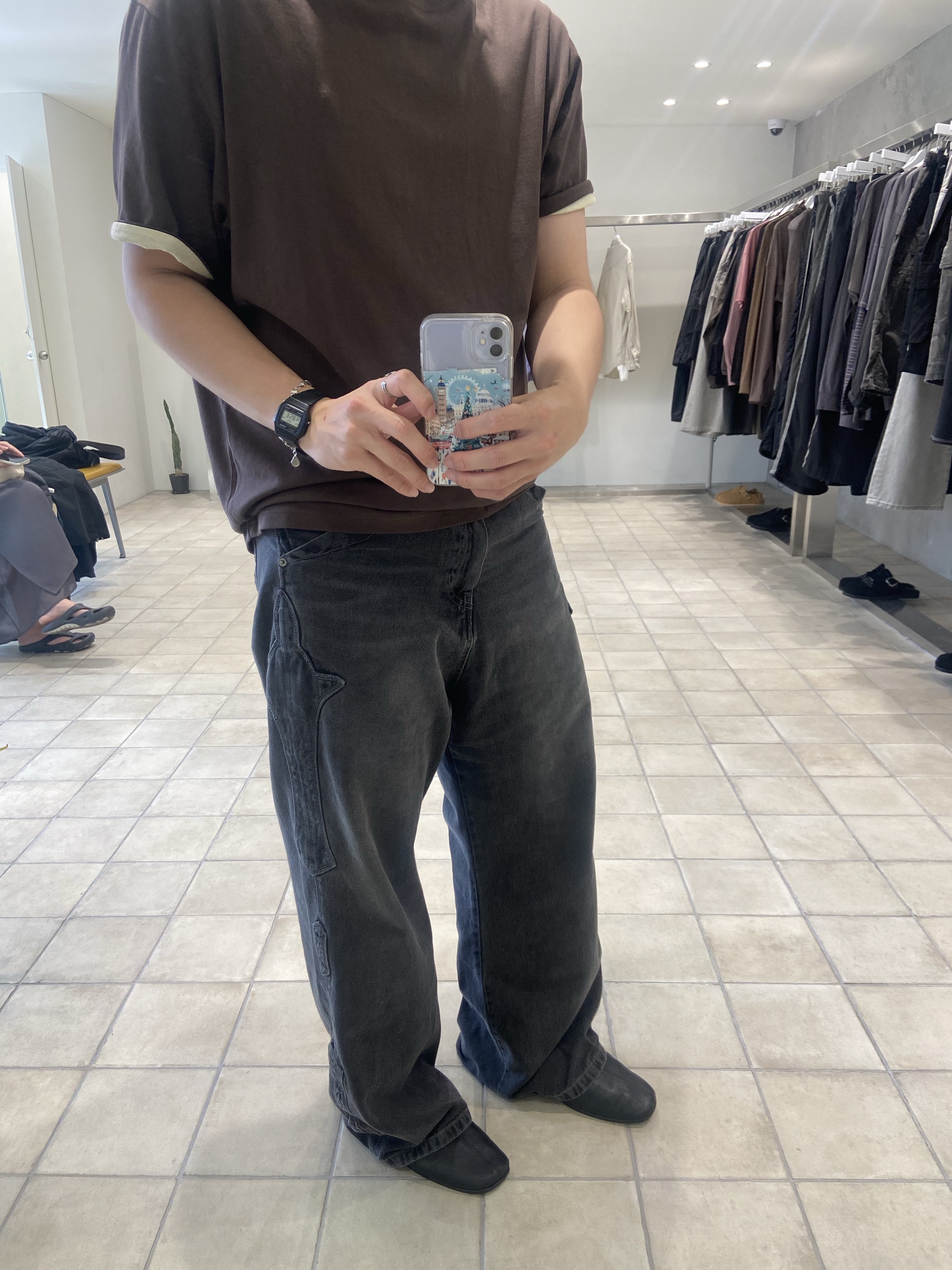 Polyteru 1011 Fleur Patched Pants Washed Gray Denim, [프리오더] Polyteru 925 Silver Bracelet 002 Hanabi Star Silver 착용 스타일