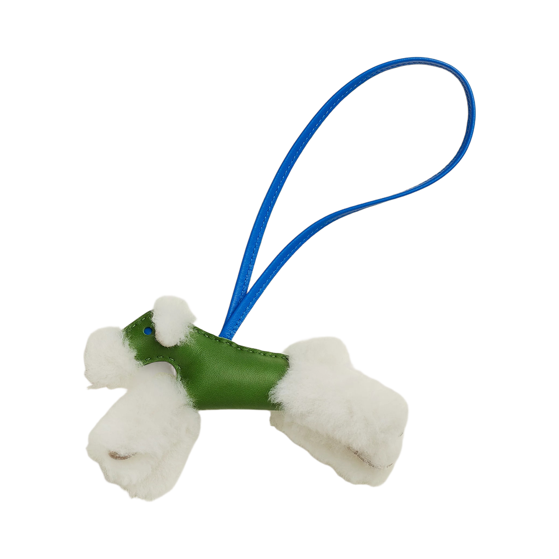 H083349CACC Hermes Budy Charm Merino Wool Milo & Ecru Vert Yucca Bleu Hydra
