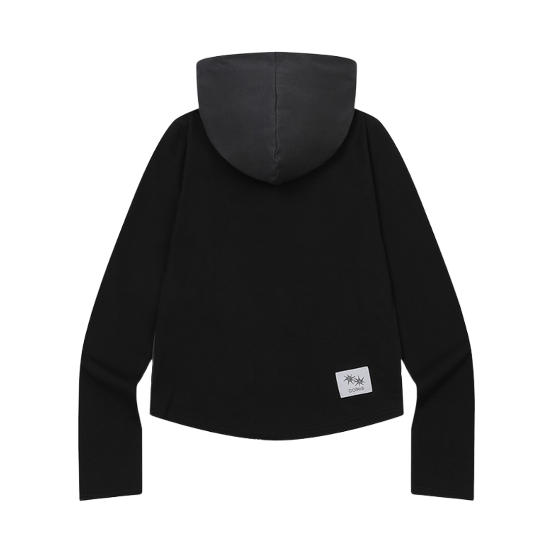 코이리스 컨투어 배색 아일렛 포인트 슬림핏 후드 티 블랙(Coiris Contour Eyelet Point Slim Fit Hood T Black) - 2
