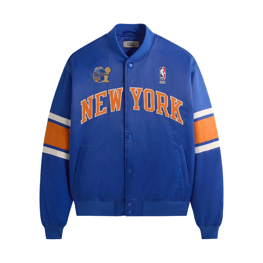 키스 x 뉴욕 닉스 2026 챔피언 사틴 봄버 자켓 커런트(Kith x New York Knicks 2026 Champions Satin Bomber Jacket Current)