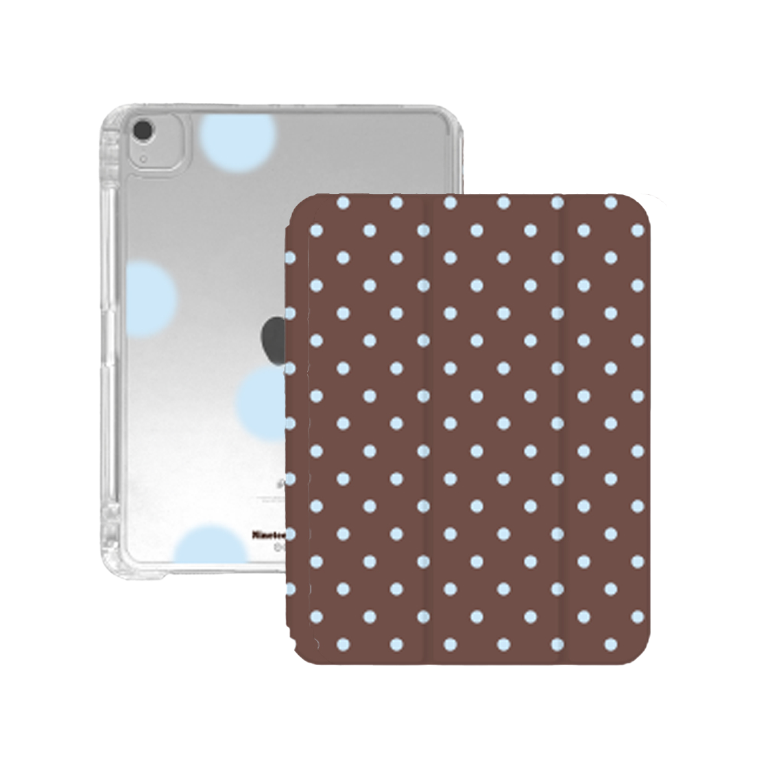 나인틴프라이데이 베이직 도트 아이패드 케이스 - 브라운 블루(NINETEENFRIDAY Basic Dot Ipad Case - Brown Blue) - 1