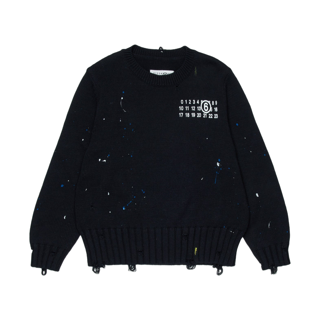M61026MM07YM6900 (Kids) MM6 Maison Margiela Crewneck Logo Pullover Black