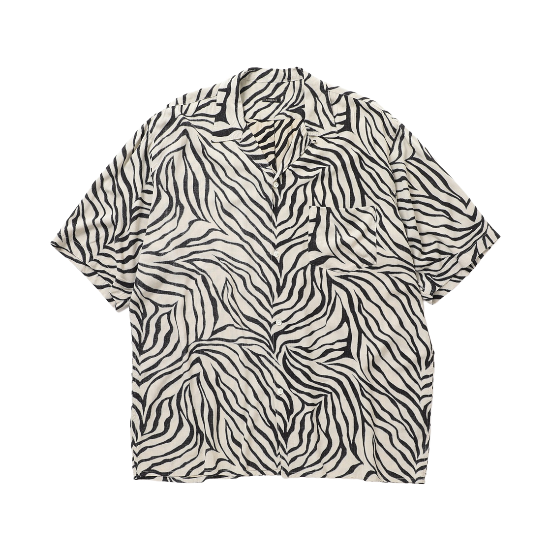 코모리 오픈 칼라 숏슬리브 셔츠 지브라 - 26SS(Comoli Open Collar Short Sleeve Shirt Zebra - 26SS) - 1