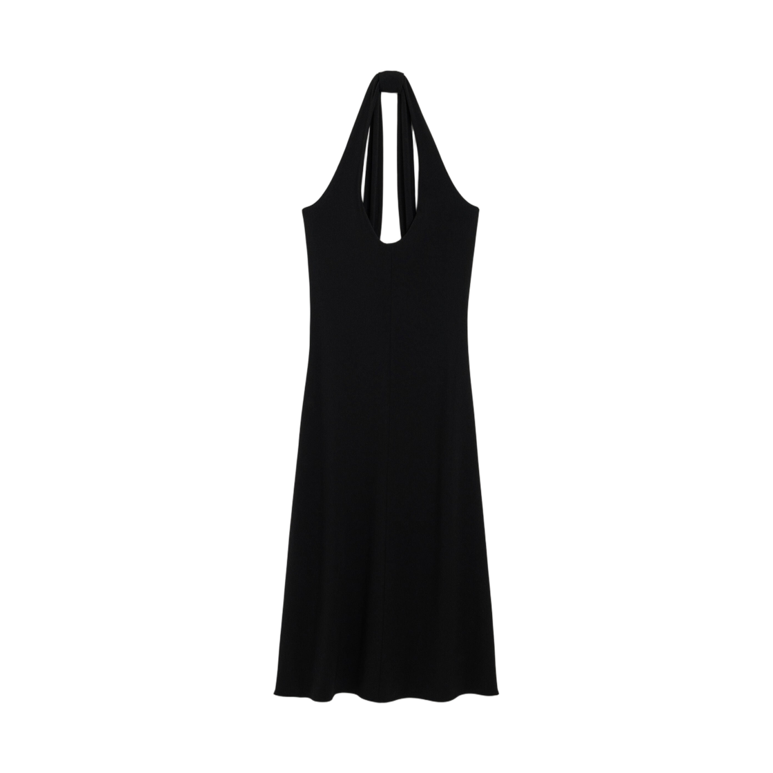 FDR686-JE0267-001 (W) AMI Black Backless Midi Jersey Dress Black