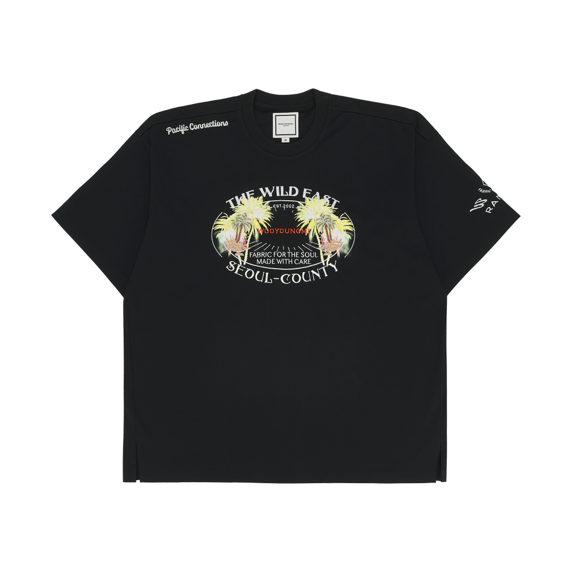 W251TS19708B Wooyoungmi Palm Tree Grahic T-Shirt Black - 25SS