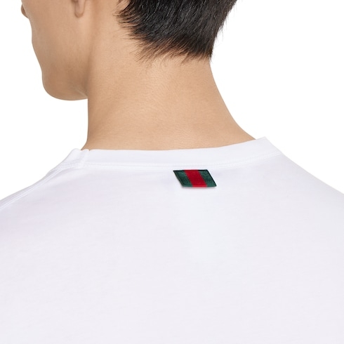 Gucci Embroidery Cotton Jersey T-Shirt White 착용 스타일 - 1