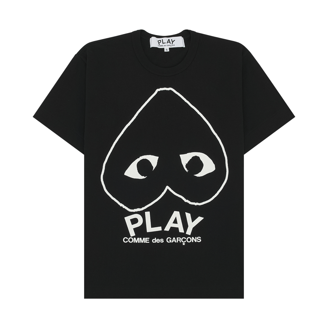 플레이 꼼데가르송 인버티드 하트 로고 티셔츠 블랙(Play Comme Des Garcons Inverted Heart Logo T-Shirt Black)