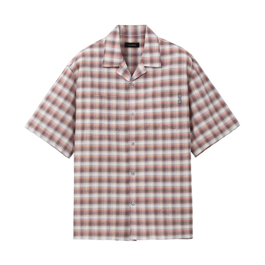 커스텀멜로우 오버사이즈 더블 포켓 반팔 셔츠 오렌지(Customellow Oversized Double Pocket Half Shirt Orange) - 1