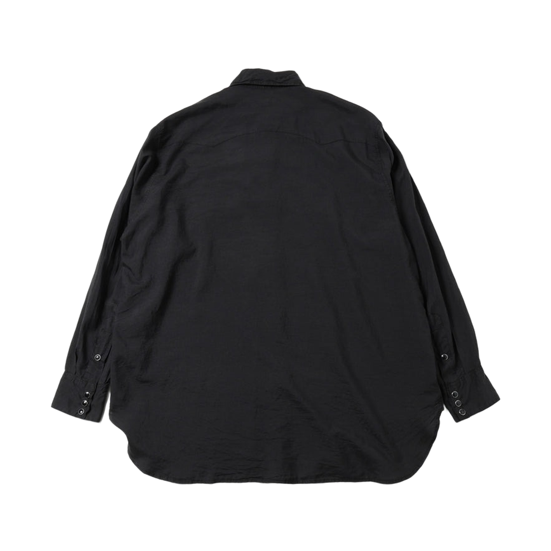 코모리 실크 가먼트 다이드 웨스턴 셔츠 블랙 - 26SS(Comoli Silk Garment Dyed Western Shirt Black - 26SS) - 2