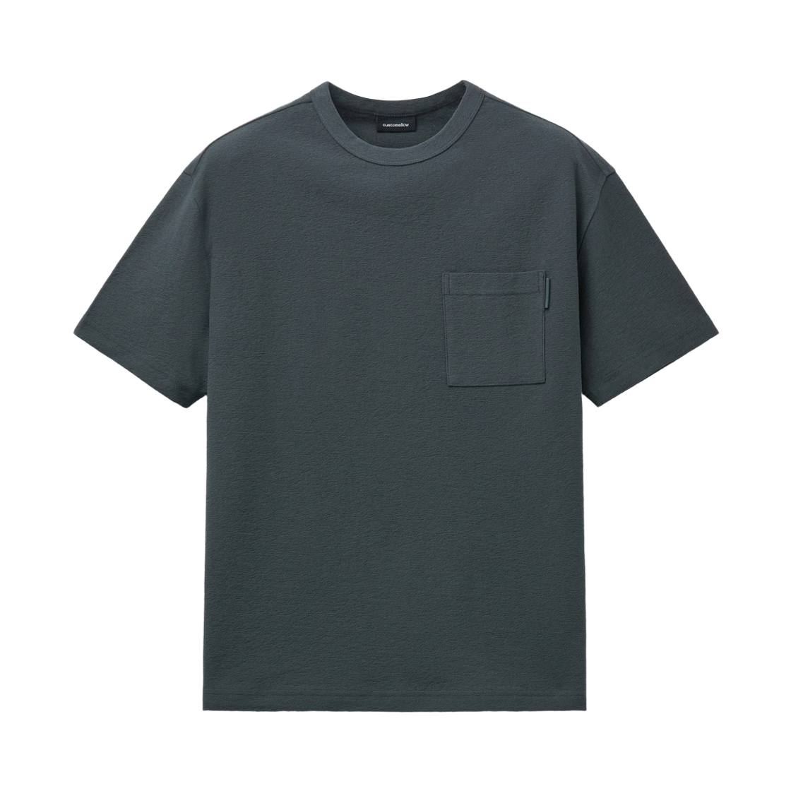 커스텀멜로우 텍스처 포켓 티셔츠 다크 그레이(Customellow Texture Pocket T-Shirt Dark Gray)
